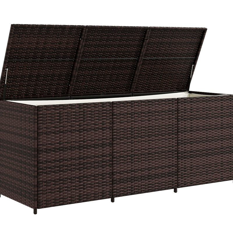 Pe Outdoor Storage - 175 Gallon Deck Box With Inner Liner For Patio Furniture Mixed Brown Garden Tools
