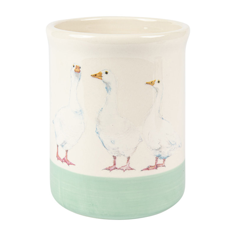 Apple Farm Geese Sugar Canister in Stoneware