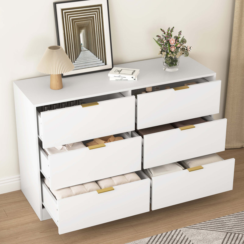 Simply Modern 6-Drawer Dresser, White