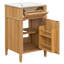 Meuble-lavabo de 20 po avec lavabo, pieds en bois massif, tablette réglable, tiroir inclinable, boutons en alliage de zinc