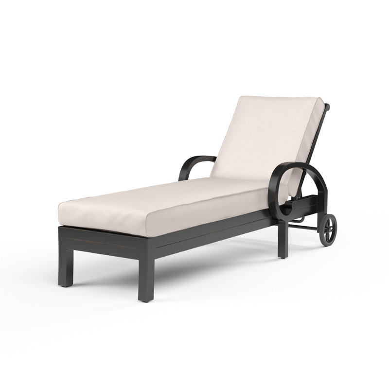 Monterey 81'' Long Reclining Single Chaise Sunbrella® with Cushions, Canvas Natural Sunbrella® Canvas