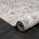 Tapis floral en polypropylène / polyester tissé à la machine Hayat en gris / beige / bleu
