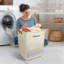 Grand panier à linge pliable sur roulettes, conception ventilée avec poignées de transport pratiques