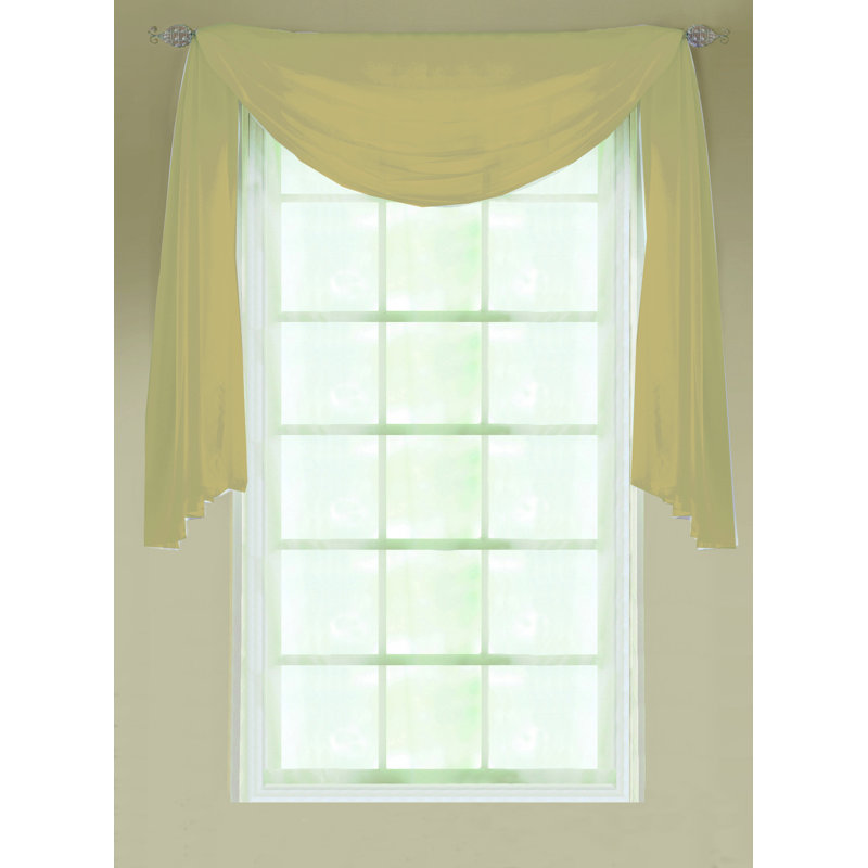 Padstow Sheer Window Scarf Single Panel, 145 W x 500 D cm, Coffee