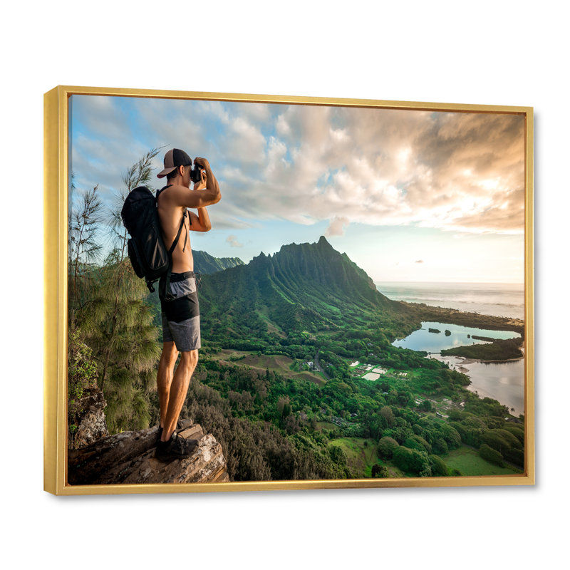 Sentiers de randonnée photo II sur toile, Cadre flottant doré, H 24 po x l 32 po x P 1 po
