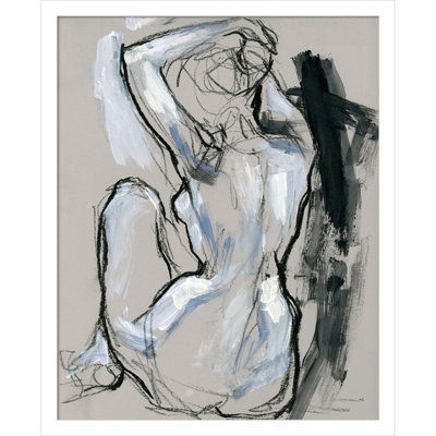 Onyx Gestures I by Wood Framed Wall Art Print