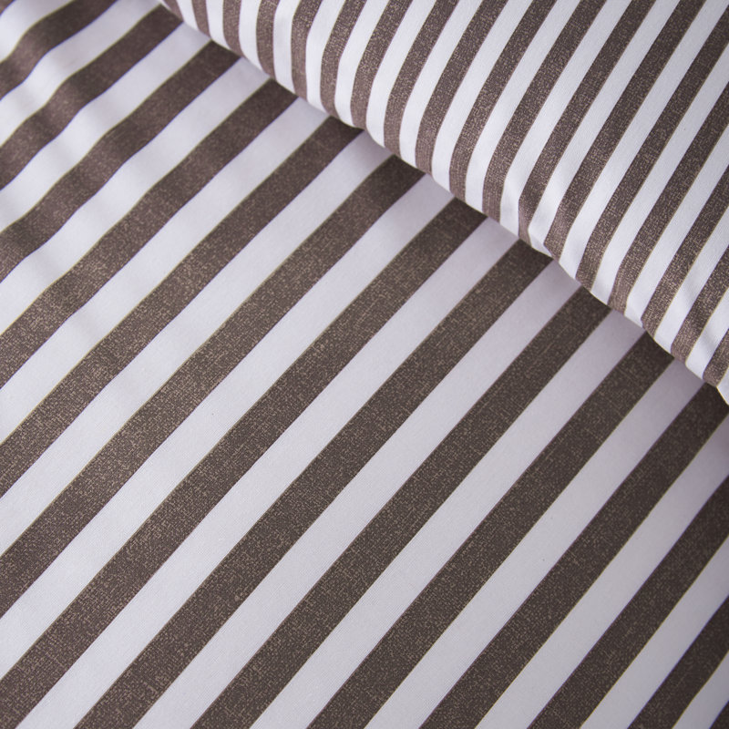 Epping Textured Stripe Reversible Duvet Cover Set, Super King, Chocolate