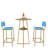 Bar Table And Chairs 3 Piece Set, Frame, Sponge Made Seat Cushions And Backrests, Bar Table With Storage Function-1889147984