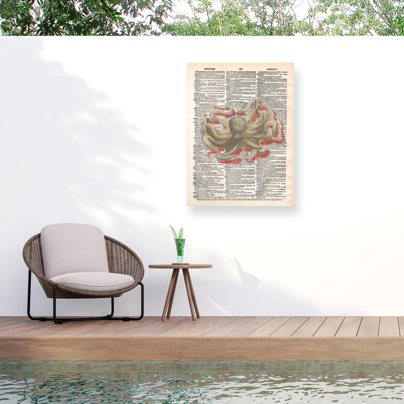 Toile d'extérieur octo-rouge Marcus Jules, H 14 po x l 19 po