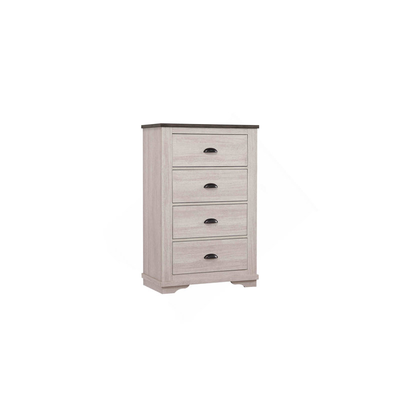 Armoire de chevet 1 tiroir 4 pièces, Gris