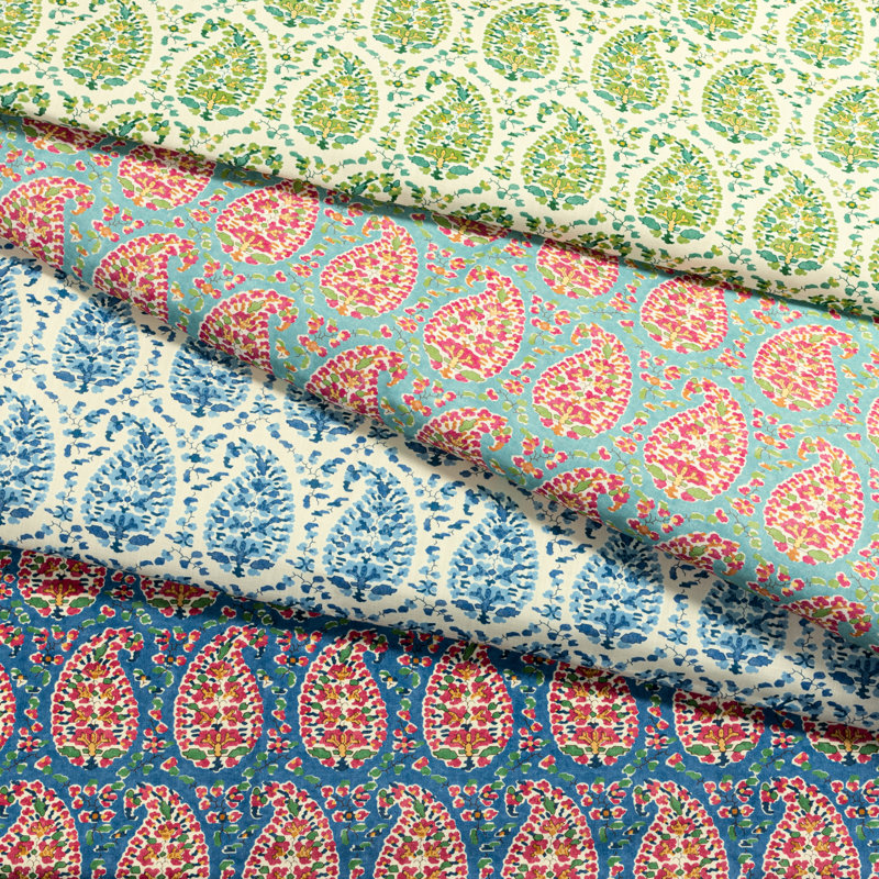 En Vacances II Rougier Fabric, Aqua
