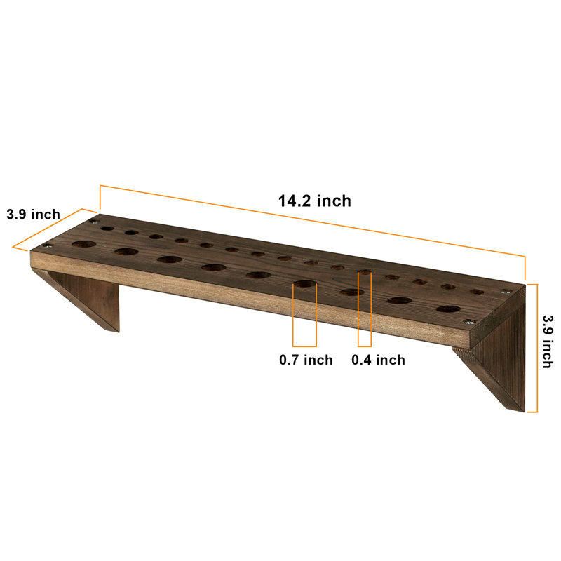 Organisateur de boîte de rangement pour tournevis en bois massif, Brun