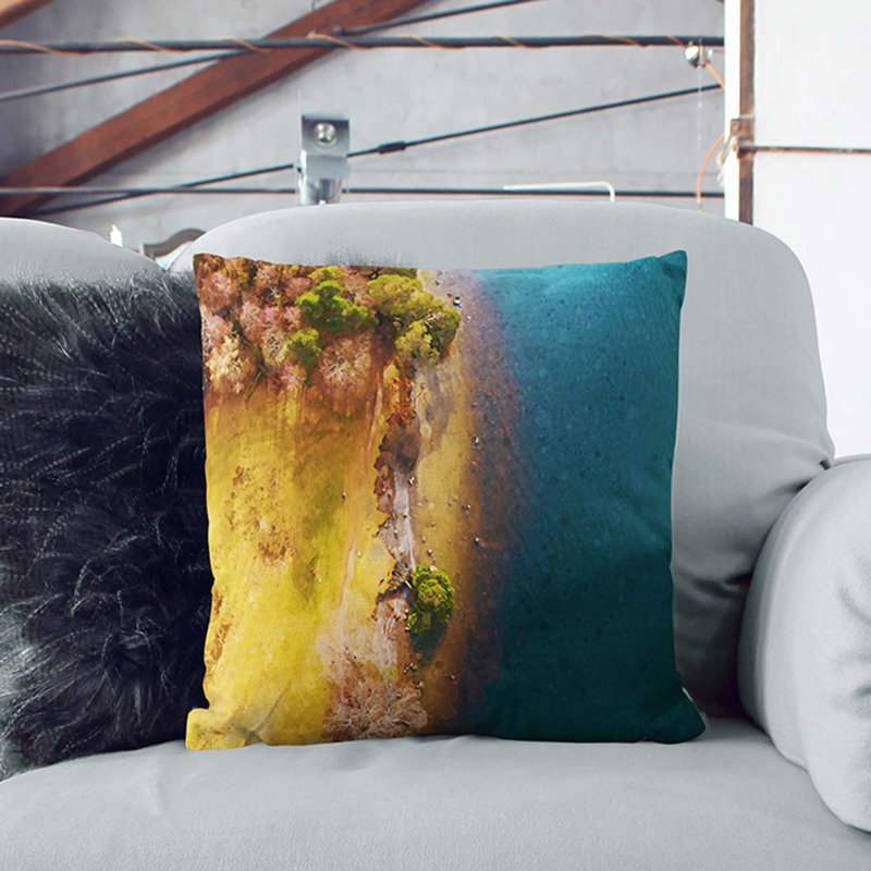 Derwent Water In Keswick Cumbria Square Throw Cushion, 40cm H x 40cm W x 15cm D, Stone