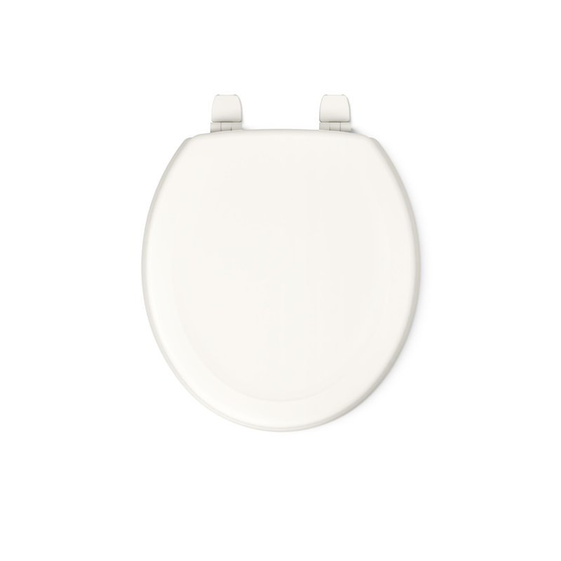 Stonewood Compression-Molded Wood Toilet Seat with Color-Matched Plastic Hinges, Round, Biscuit