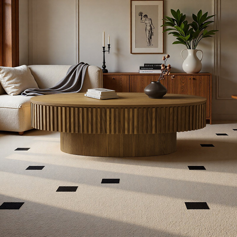 Table basse 47 po ovale avec rangement