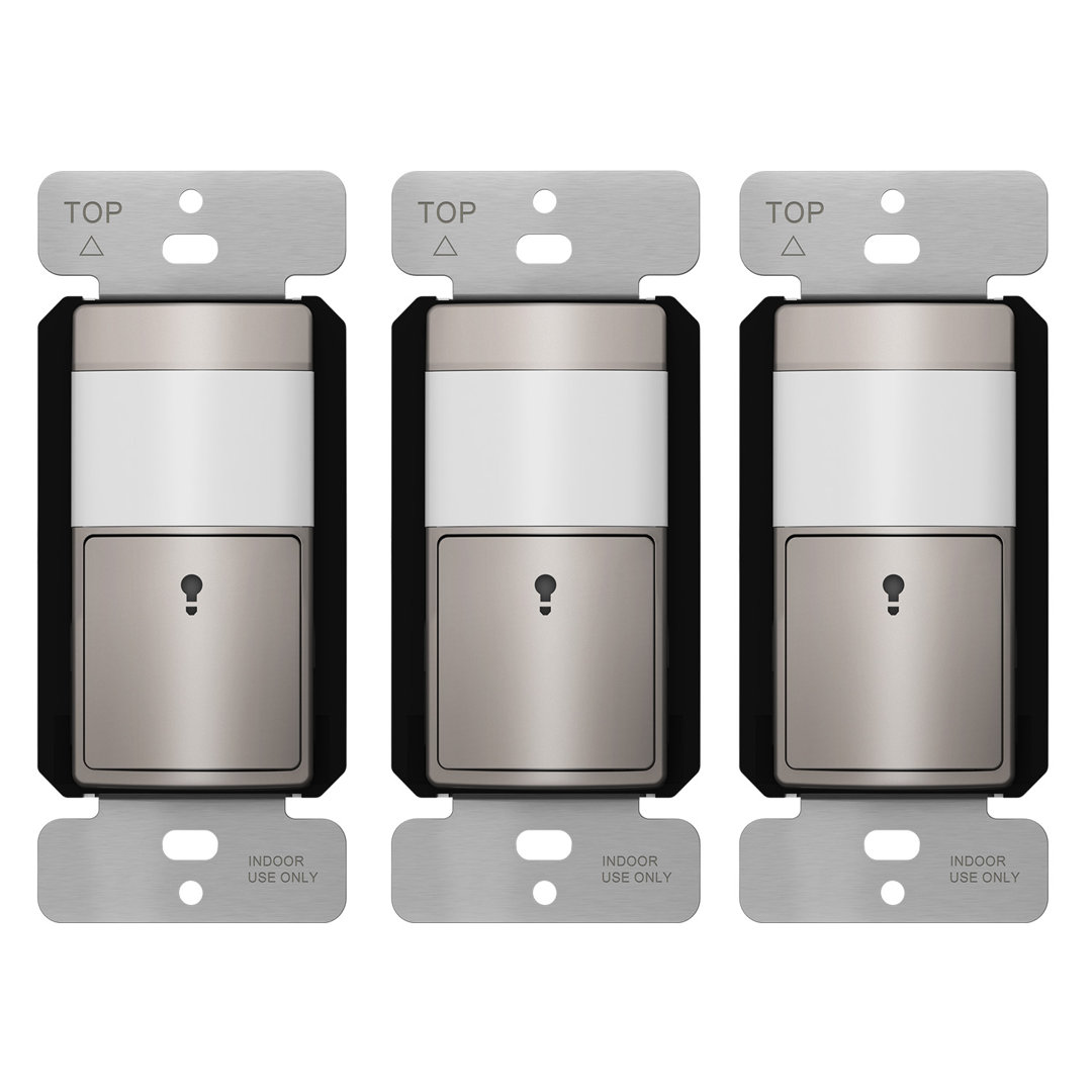 TopGreener 180 Degrees Single Pole PIR Occupancy&Vacany Motion Sensor Switch (Set of 3) TOPGREENER 