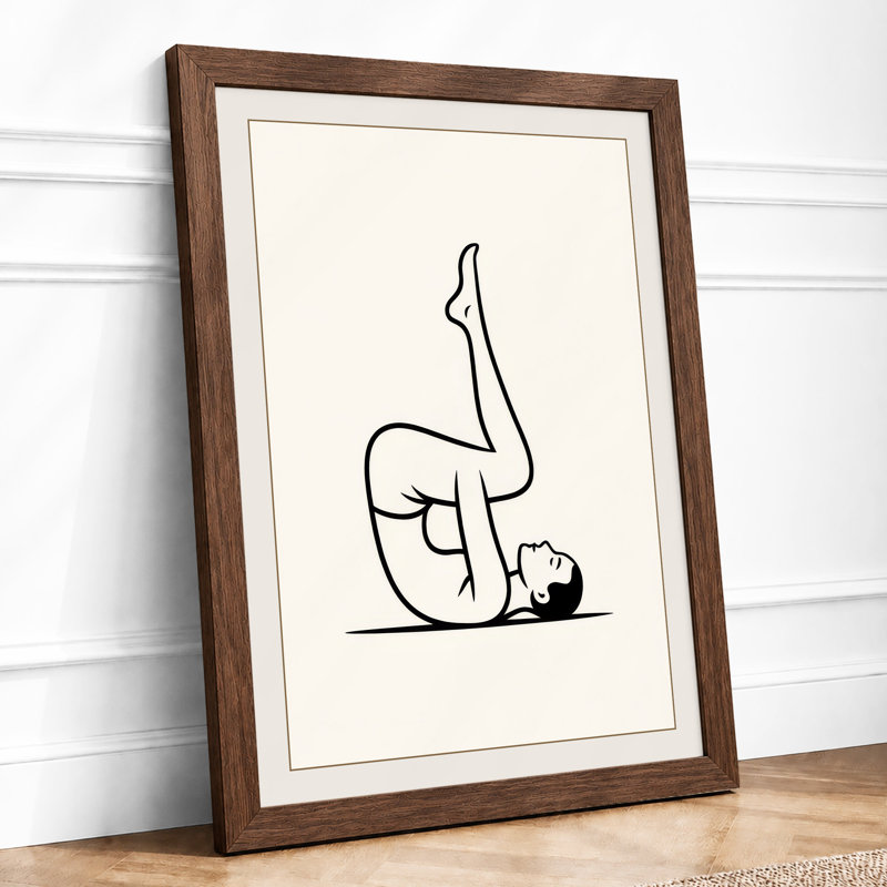 Yoga Line Study Minimalist - Print, Walnut, A4 - 29.7 x 21.0 cm