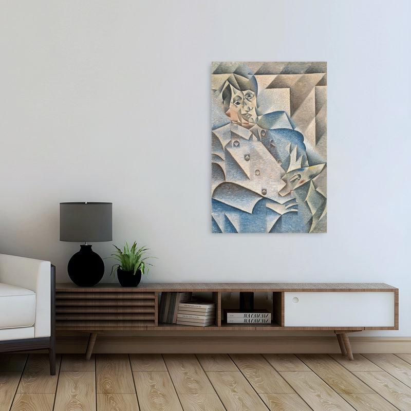 Portrait de Juan Gris, art mural classique contemporain abstrait de Pablo Picasso, H 48 po x l 32 po