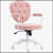 Comfortable and Stylish Home Office Chair with Button Tufted Teddy Bear Fleece, Swivel Function for Enhanced Mobility-185542692-185542691
