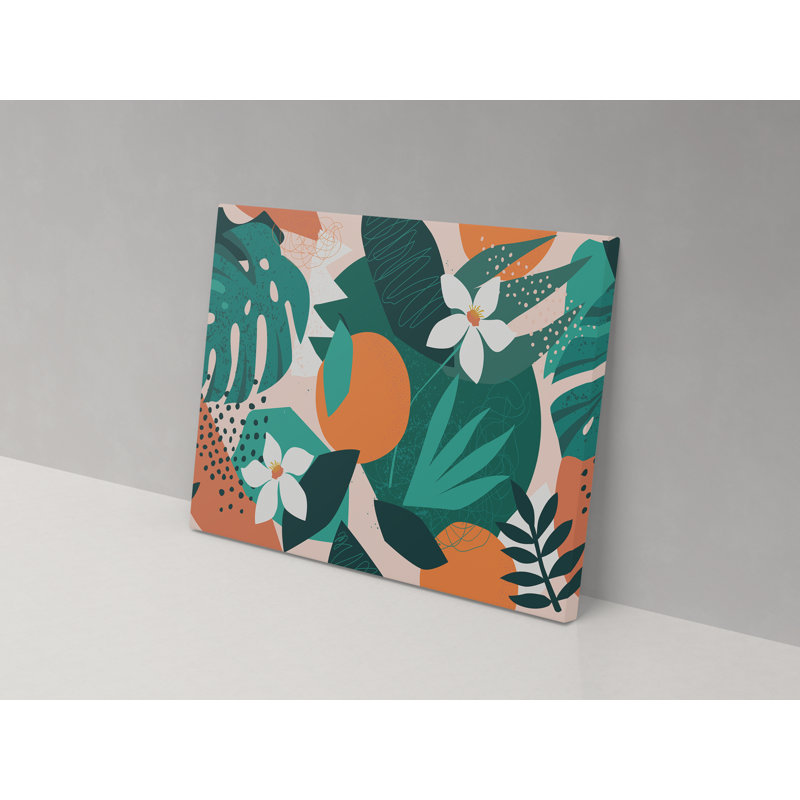 Tangerine Patterns - Wrapped Canvas Painting, 52cm H x 82cm W x 4cm D