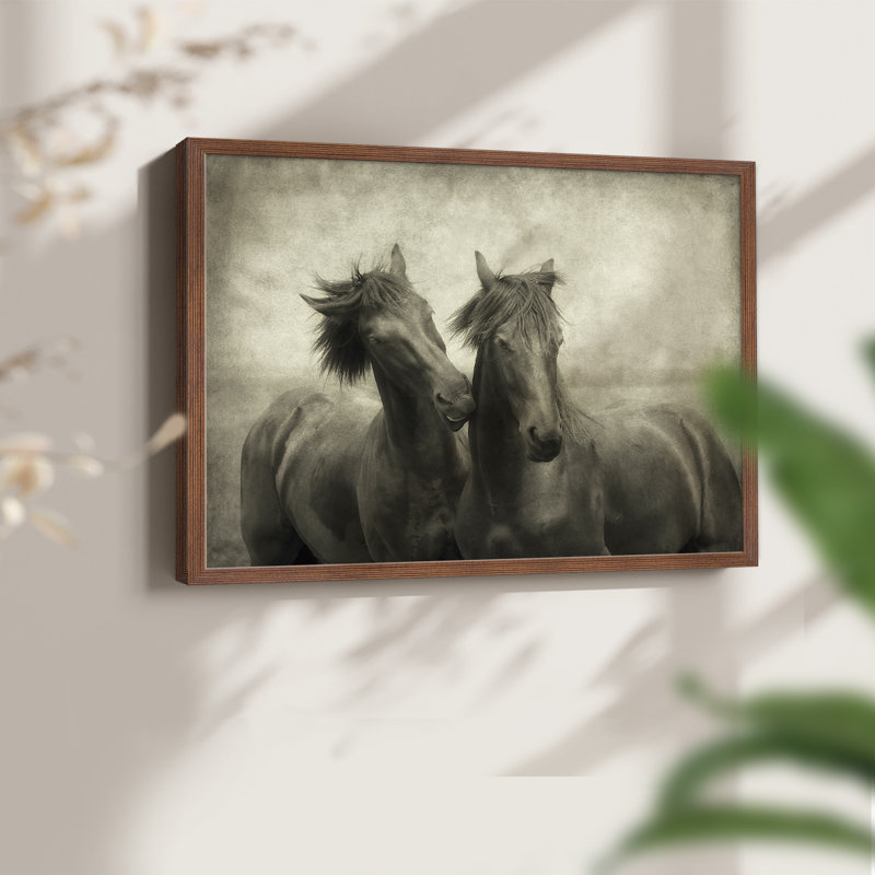 «Horses Don't Whisper», impression encadrée, H 8 po x l 10 po, Noyer