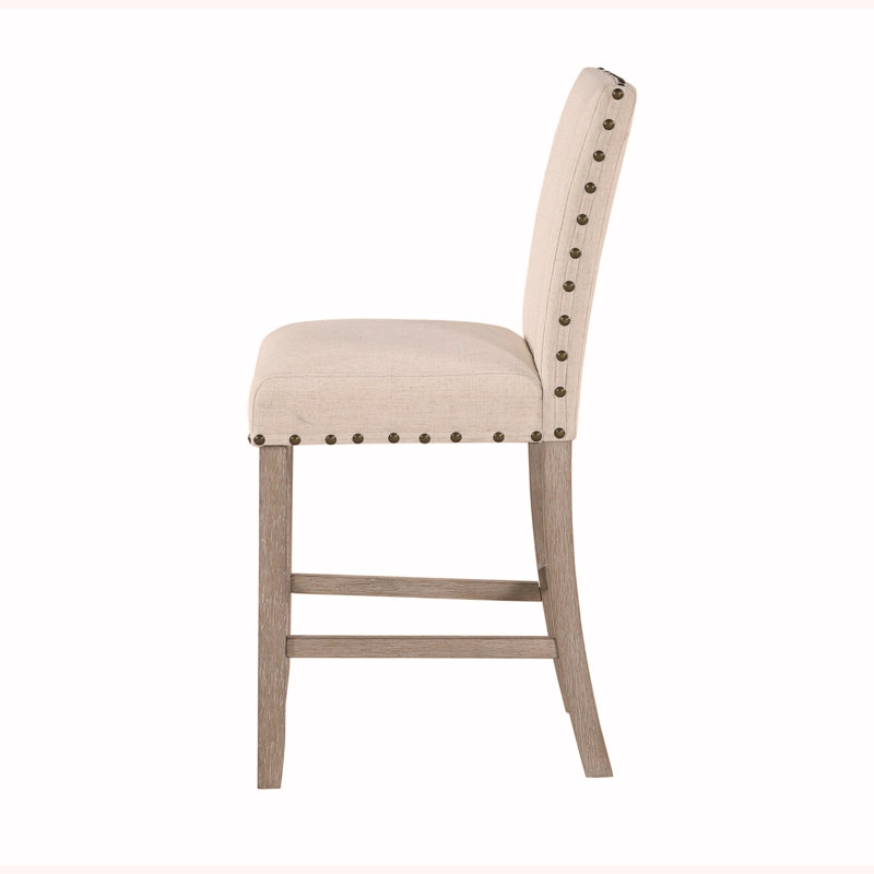 tabouret de bar (ensemble de 2), Beige, Brun