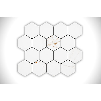 REGAL CARRARA 3" HEXAGON PORCELAIN MOSAIC