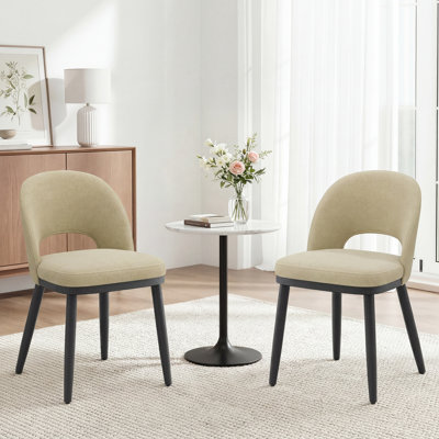 Chaise de salle à manger moderne rembourrée avec pieds en bois