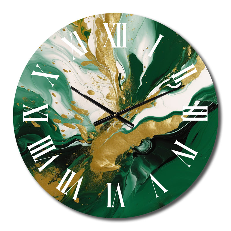 Horloge murale en métal Green and Gold, Moyenne