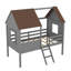 Lit mezzanine en bois avec 2 fenêtres latérales-303217580