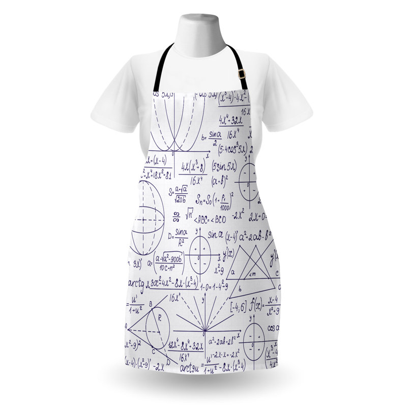 Tablier East Urban Home Modern unisexe, géométrie étudiant, taille adulte, mauve foncé et blanc