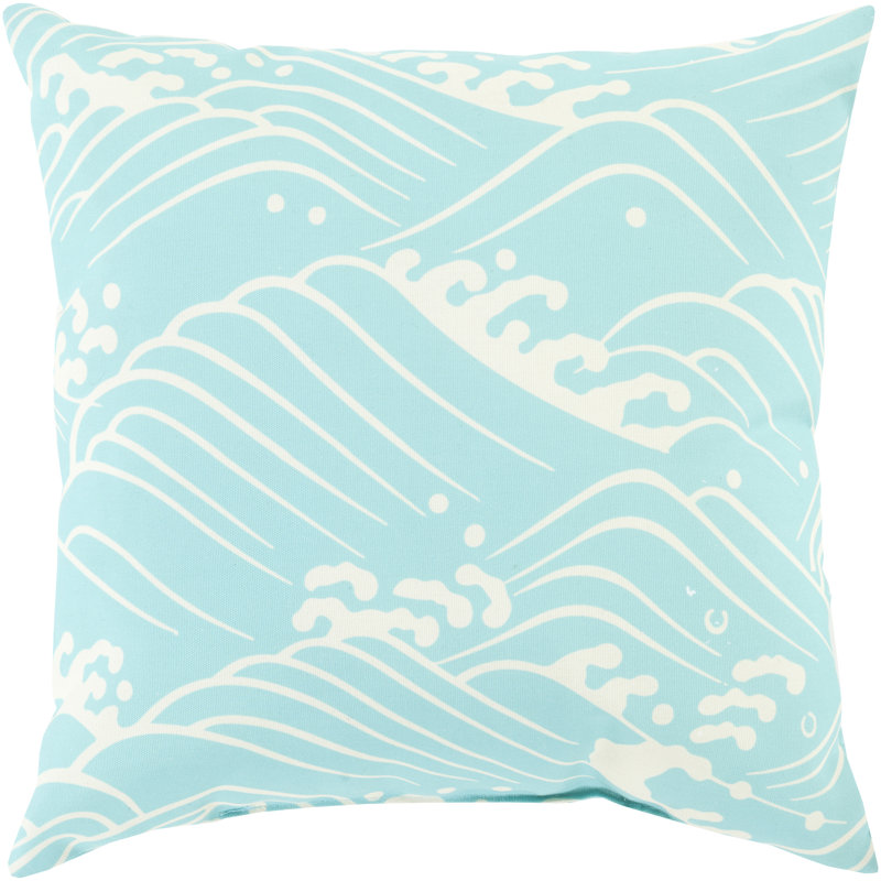 Mizu Ikat Throw Pillow, 18" H x 18" W x 4" D, Green\Neutral