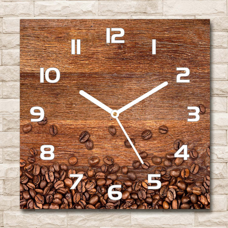 Harish Glass Wall Clock, White/Brown
