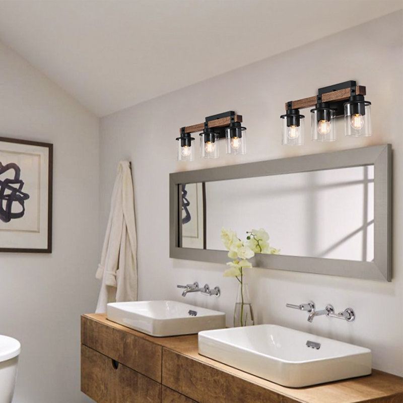 Rheata Dimmable Modern Farmhouse Wood Vanity Light, 3