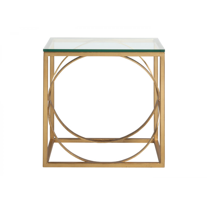 Metal Designs Ellipse Rectangular End Table, Gold Leaf