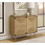 Commode décorative, 36 po de largeur, armoire 2 portes, rangement, décoratif, stratifié noyer clair, aspect ruppie maritime, Mid-Century