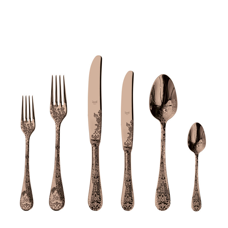 Casablanca 36 - Piece Stainless Steel Flatware Set - Service for 6, Bronze