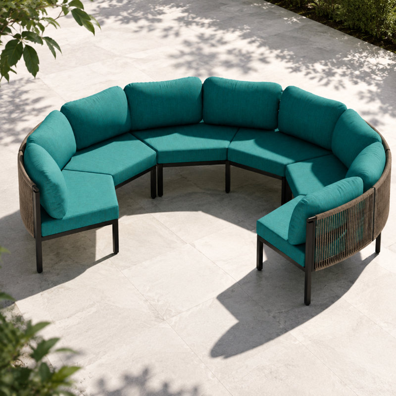 Ensemble de canapé modulaire d'extérieur en aluminium , Malachite, 6