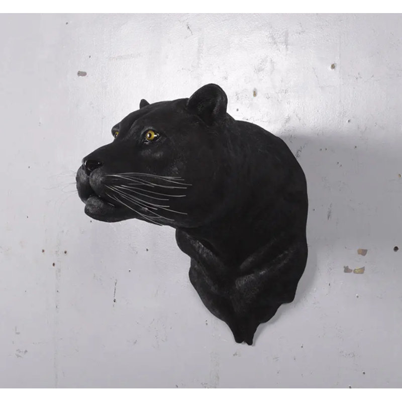 Statue de tête de panthère noire