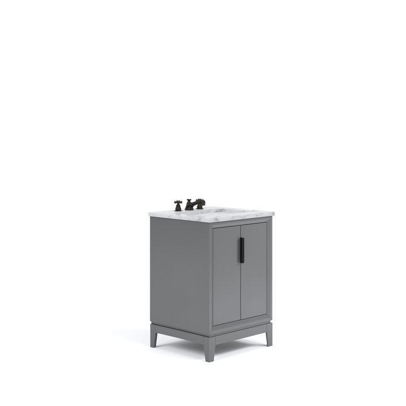 Elizabeth 24" Single Bathroom Vanity Set with Mirror, Standard, Cashmere Gray