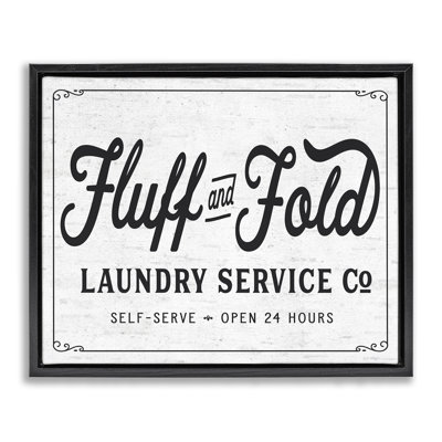 "Fluff and Fold Laundry Room", art mural encadré sur toile flottante