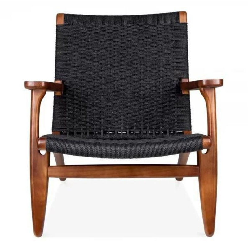 Soren Woven Lounge Chair., Walnut, Black
