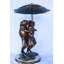 Fontaine en bronze, deux grenouilles avec parasol, collection Nifao, 33 po x 33 po x H 51 po