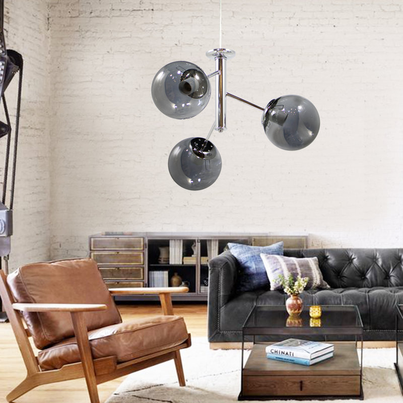 Akono 3 - Light Cluster Pendant, Grey, Chrome
