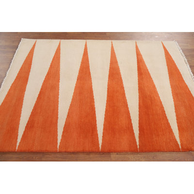 Contemporary Gabbeh Oriental Area Rug 4x5