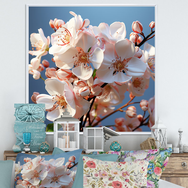 Photographie d'orchidées blanches III, Cadre flottant blanc, H 36 po x l 36 po x P 1,5 po