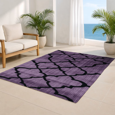 Trellis Purple Indoor and Outdoor Area Rug