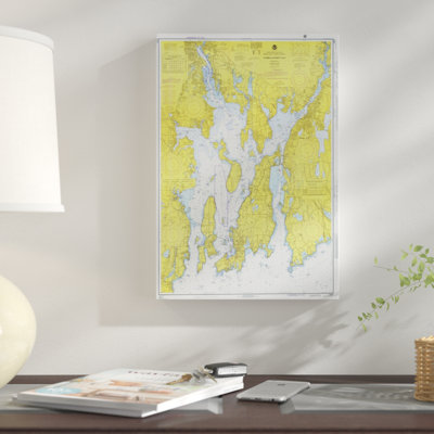 " Nautical Chart Narragansett Bay Ca 1975 " Graphic Art Print