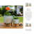 Rainbow Motif Outdoor Planters on Wood Stands for Indoor Home Decor - Modern Ceramic Flower Pots for Living Room or Patio - Set of 2, 11", 7" Green & Tan-94320078-94320080