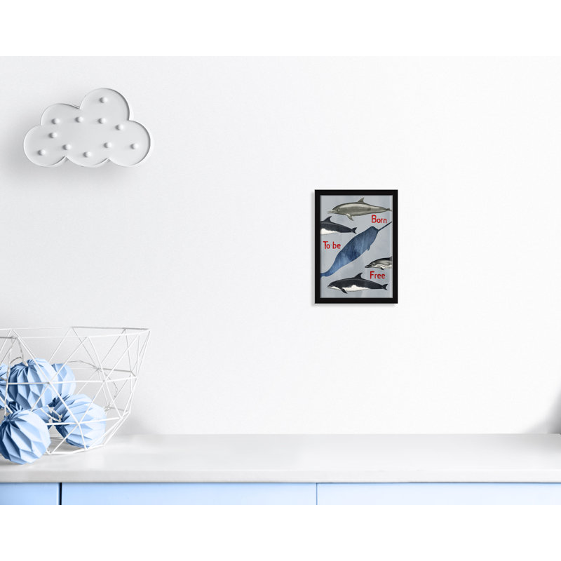 «Born to be free», impression sur papier, H 14 po x l 10 po x P 0,6 po, Encadré plat noir